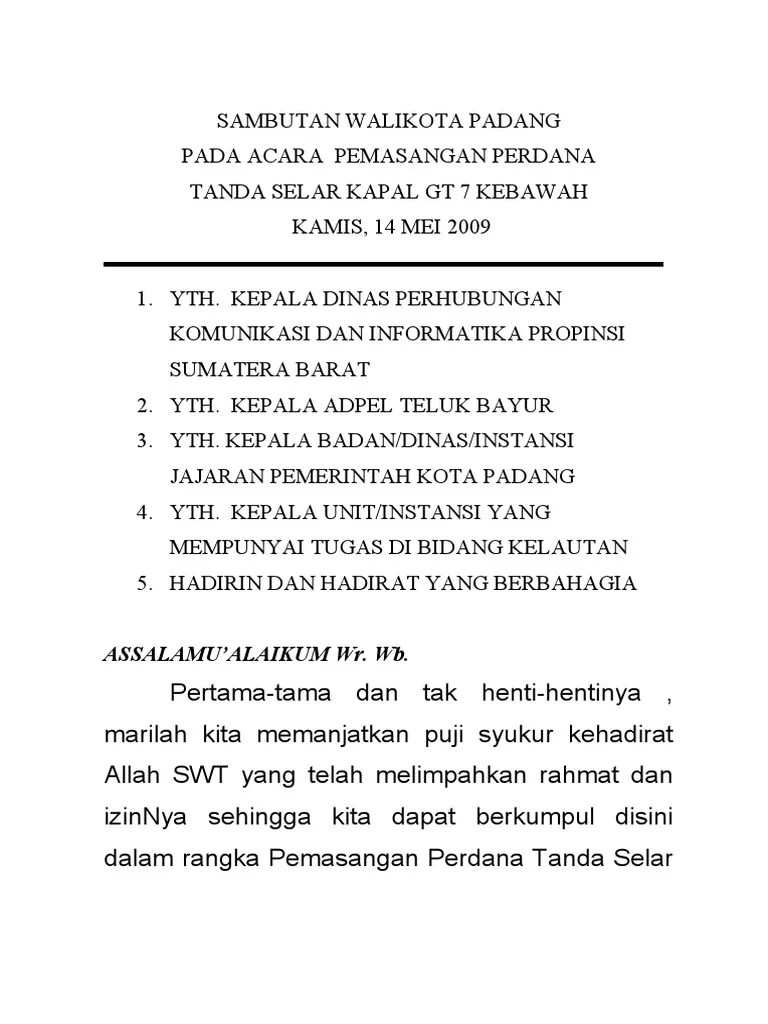Pidato Walikota | PDF