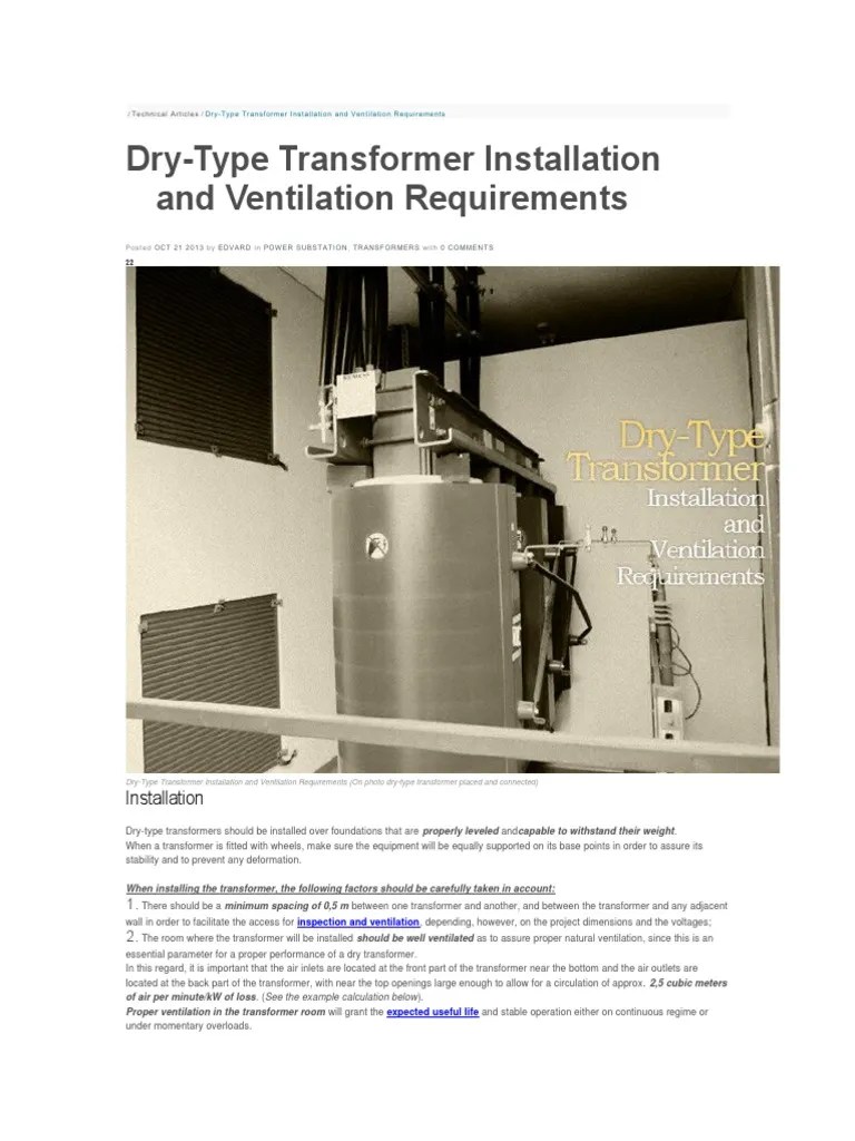 Dry Type Transformers | PDF | Transformer | Air Conditioning
