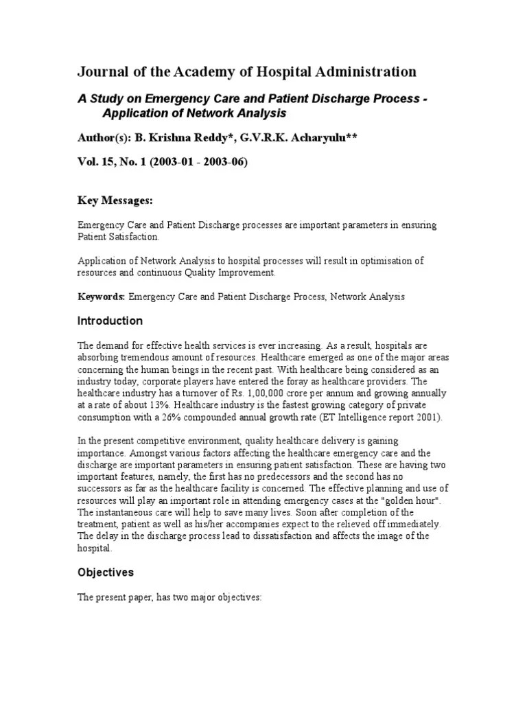 Patient Discharge Process in Emergency Department | Emergency