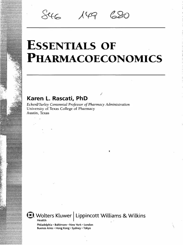 Essentials of Pharmacoeconomics (Point (Lippincott.