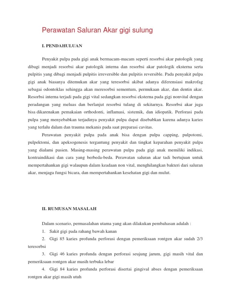 Perawatan Saluran Akar Gigi Sulung