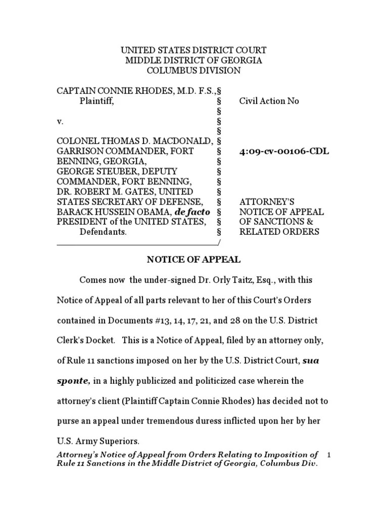 Notice of Appeal Prejudice (Legal Term) United States District Court