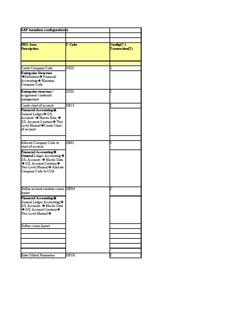 AA SAP Tcodes_example _config Reference Accounts