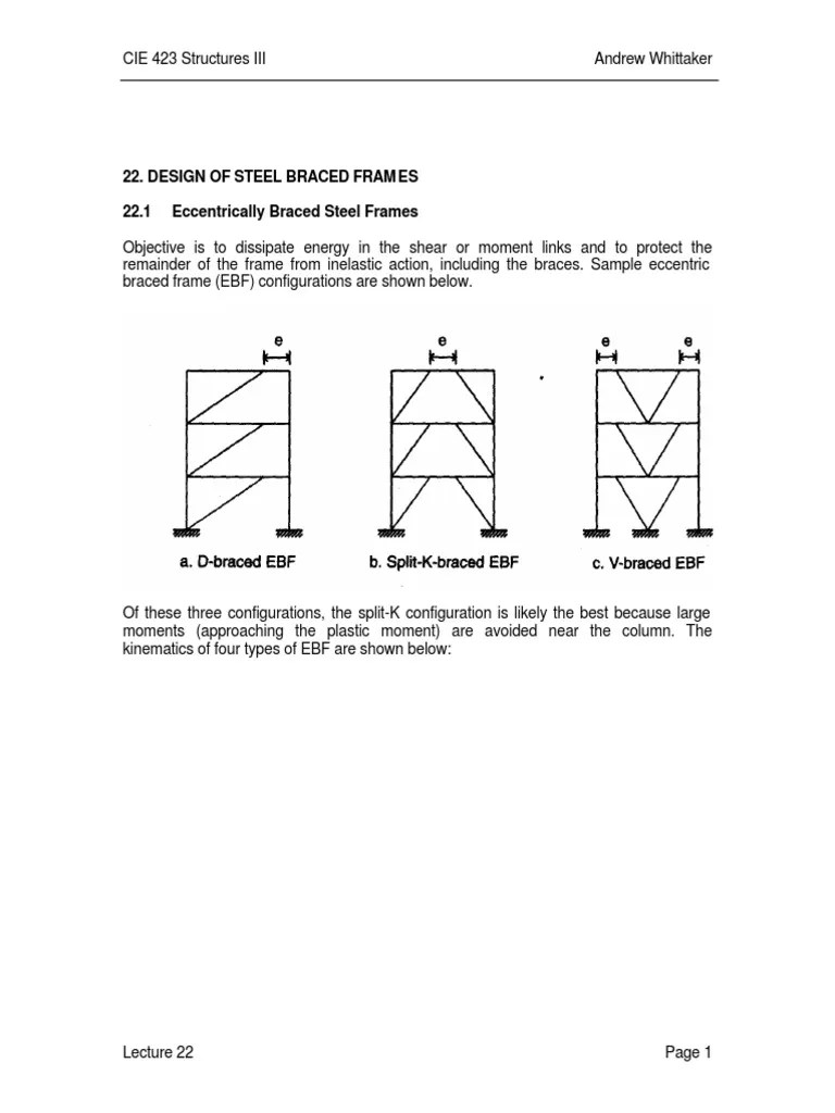 Braced Frame Design PDF Strength Of Materials Buckling