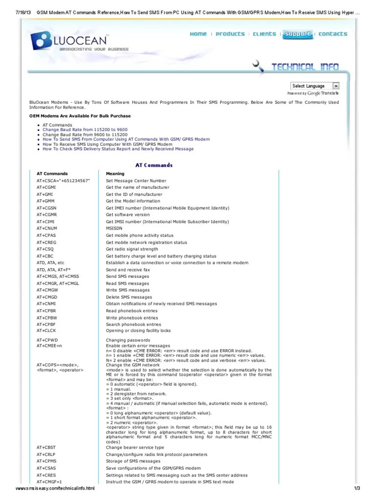 GSM Modem at Commands Reference,How to Send SMS From PC Using at
