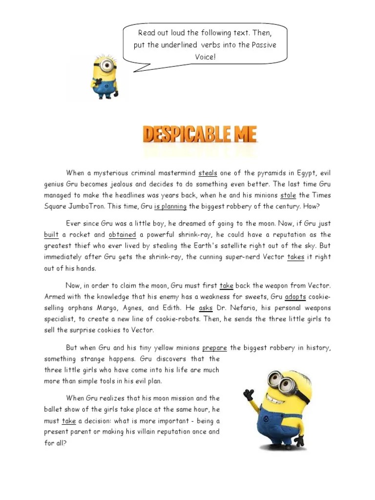 Worksheet 2 Despicable Me PDF Nature