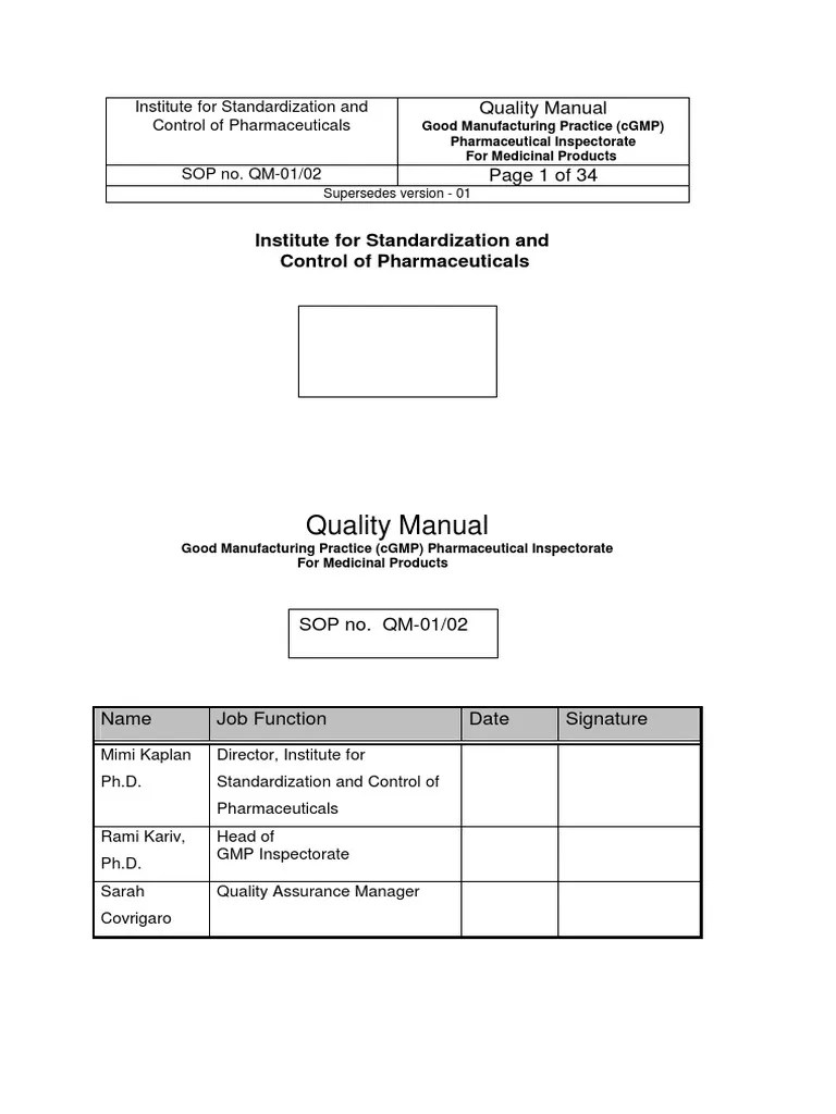 Quality Manual Template Free Quality Manual Template Free