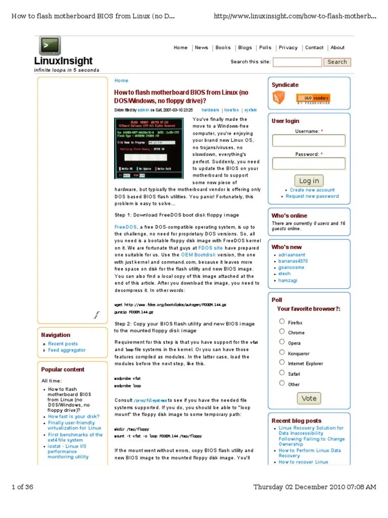 Flashing Using Linux PDF Bios Linux