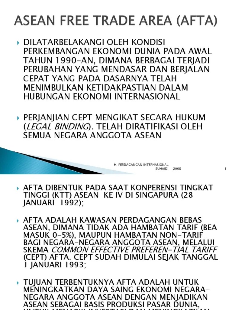 Tujuan Afta Asean Free Trade Area Adalah – UnBrick.ID
