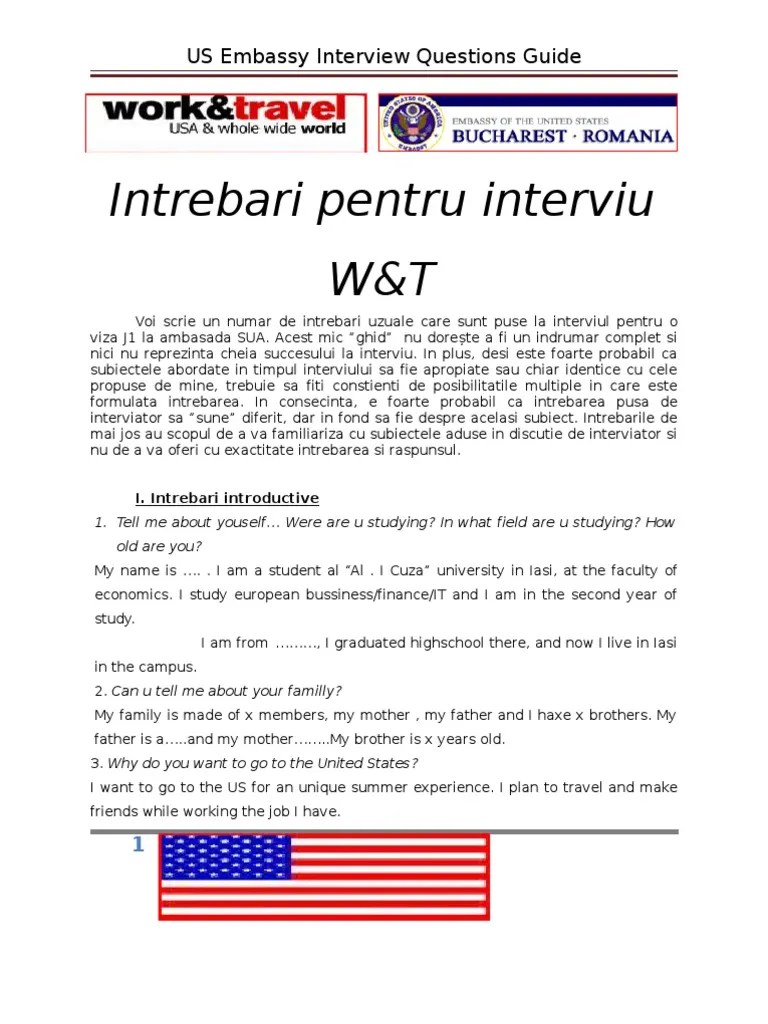 US Embassy Interview Questions Guide Employment Labor