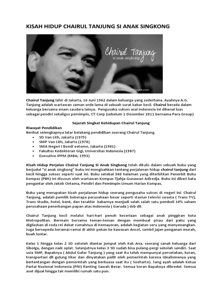 Kisah Hidup Chairul Tanjung Si Anak Singkong | PDF