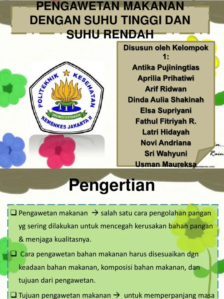 Pengawetan Makanan Dengan Suhu Tinggi Dan Suhu Rendah