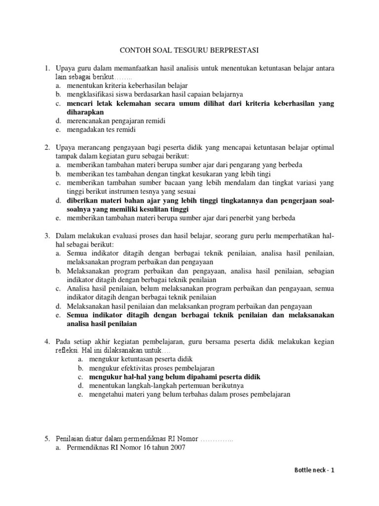 Contoh Soal Tes Lisan Dikdasmen