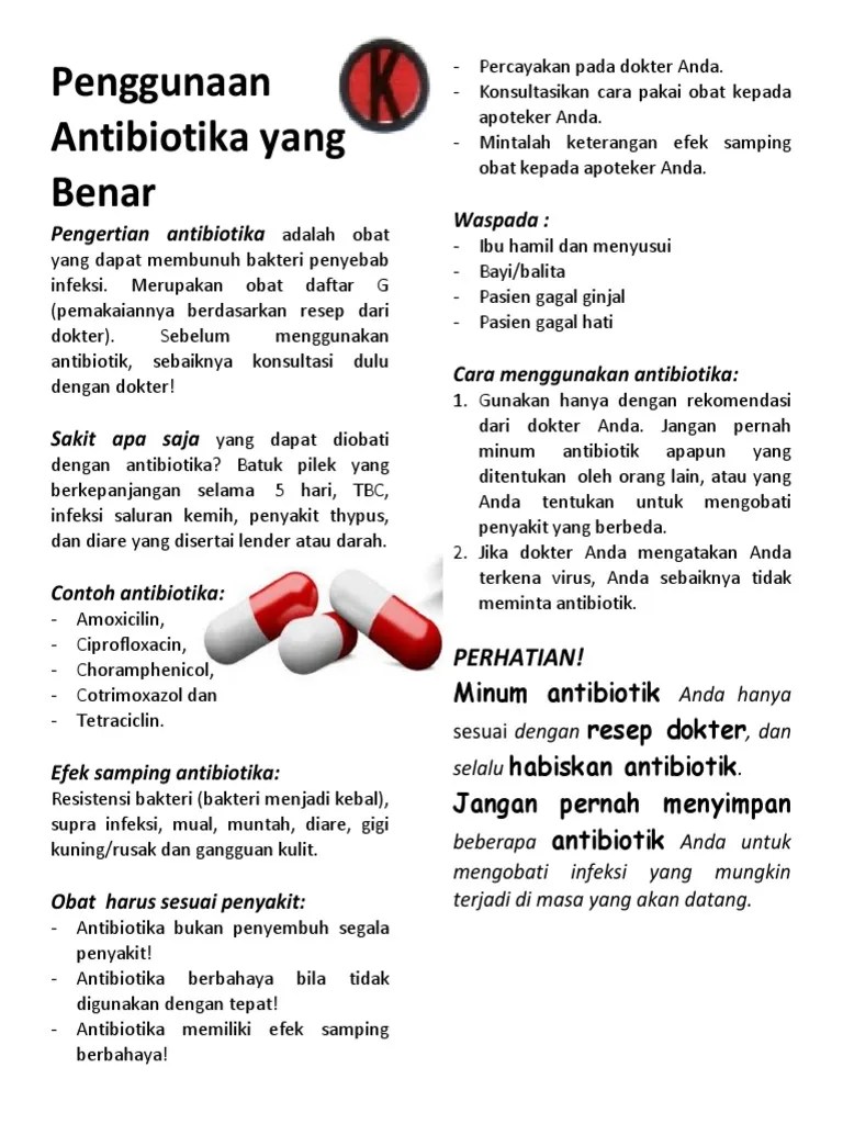 Leaflet Penggunaan Antibiotika Yang Benar | PDF