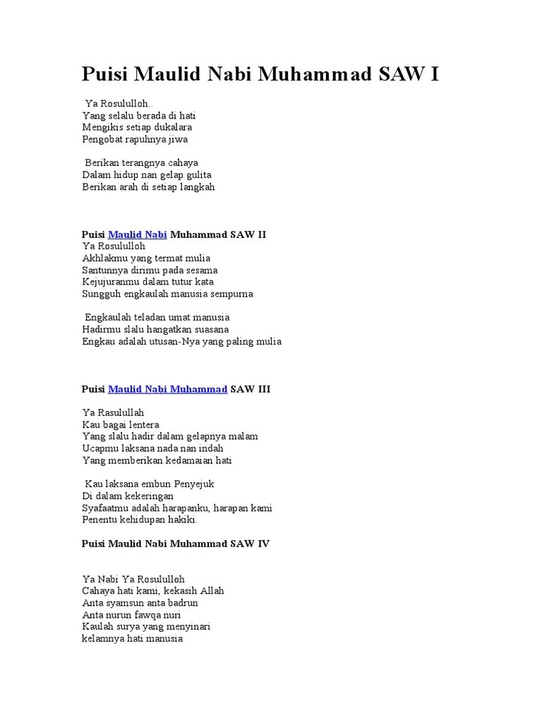 Puisi Maulid Nabi Muhammad SAW I