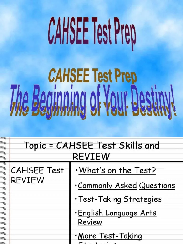 cahsee best review latest 2013 2014powerpoint Narration Essays