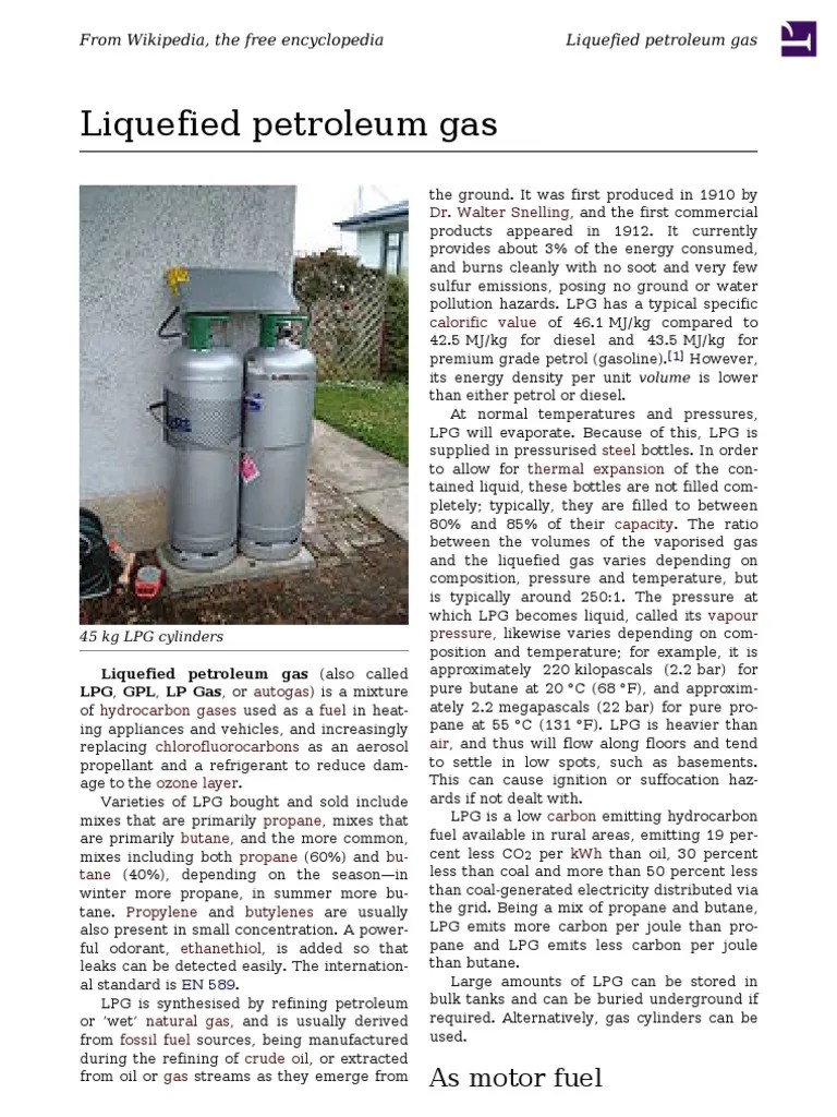 Introduction Of Liquified Petroleum Gas Liquefied Petroleum Gas Propane