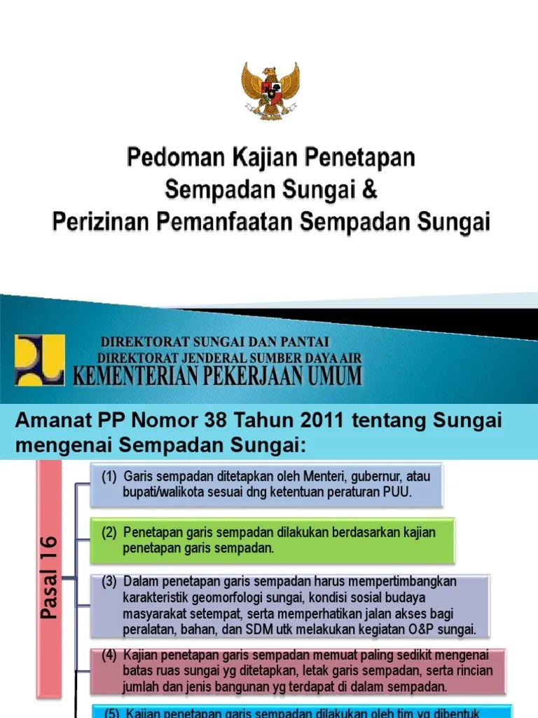 Pedoman Kajian Penetapan Sempadan Sungai Dan Perijinan Pemanfaatan Sungai |  PDF