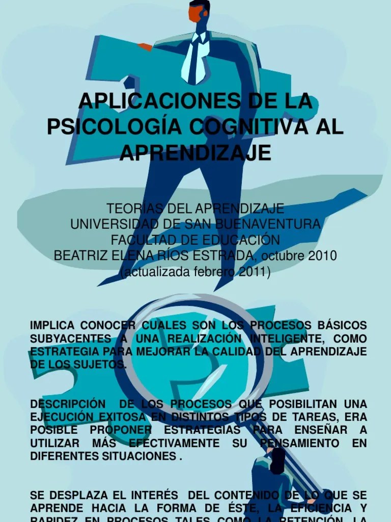 APLICACIONES DE LA PSICOLOGÃA COGNITIVA AL APRENDIZAJE Inteligencia