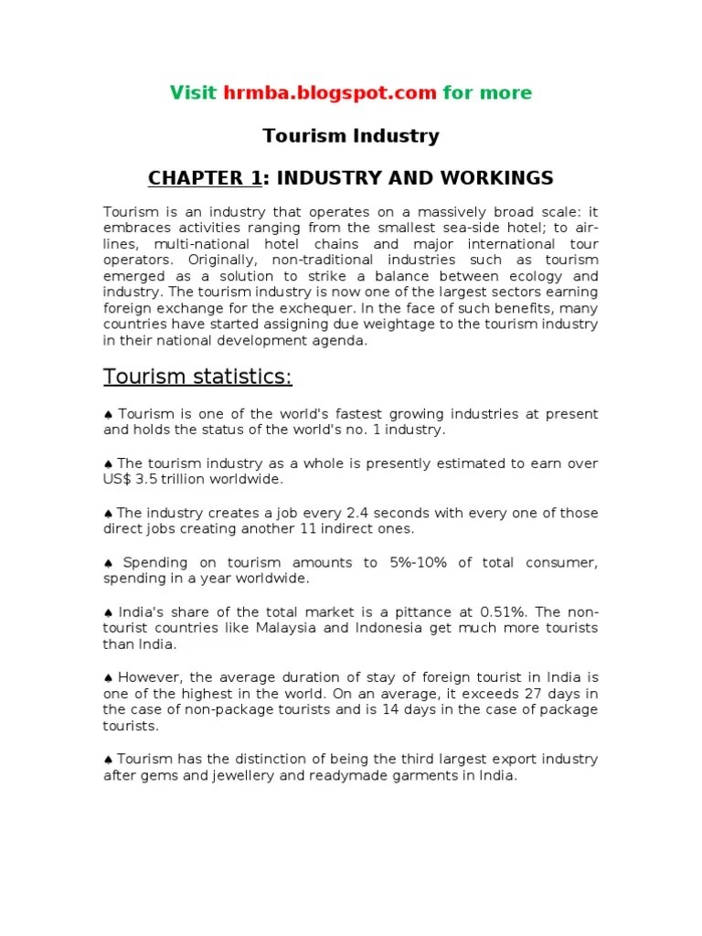 Tourism Industry Project Report PDF Market Segmentation Tourism