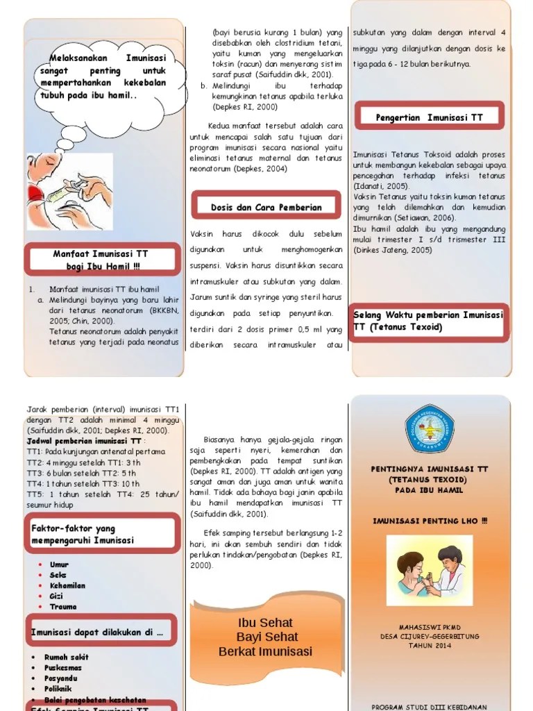 Leaflat Imunisasi TT Pada Ibu Hamil PDF