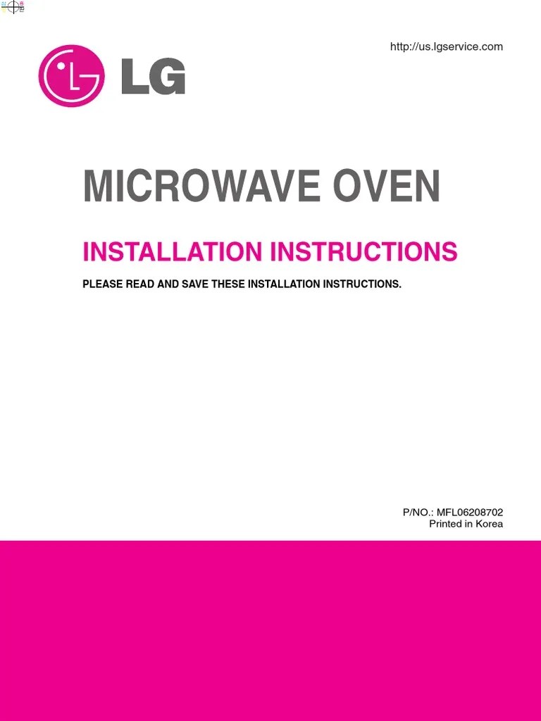 Microwave Oven Installation Instructions PDF Duct (Flow) Ac