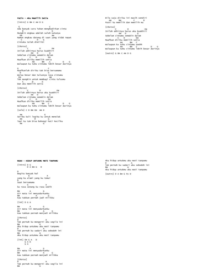 Slank Ku Tak Bisa Chordtela