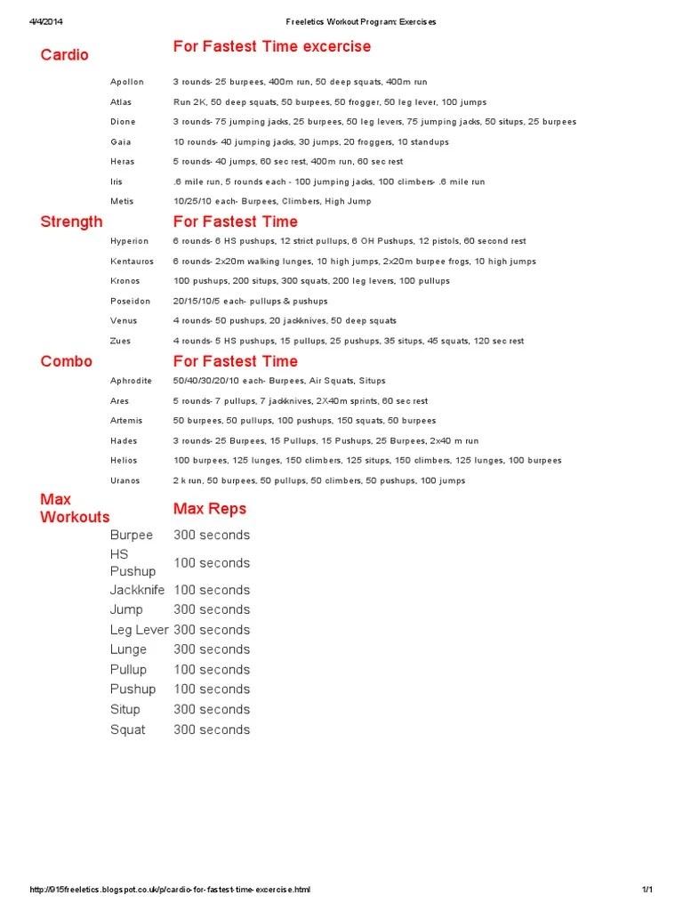 Freeletics Workout Program_ Exercises