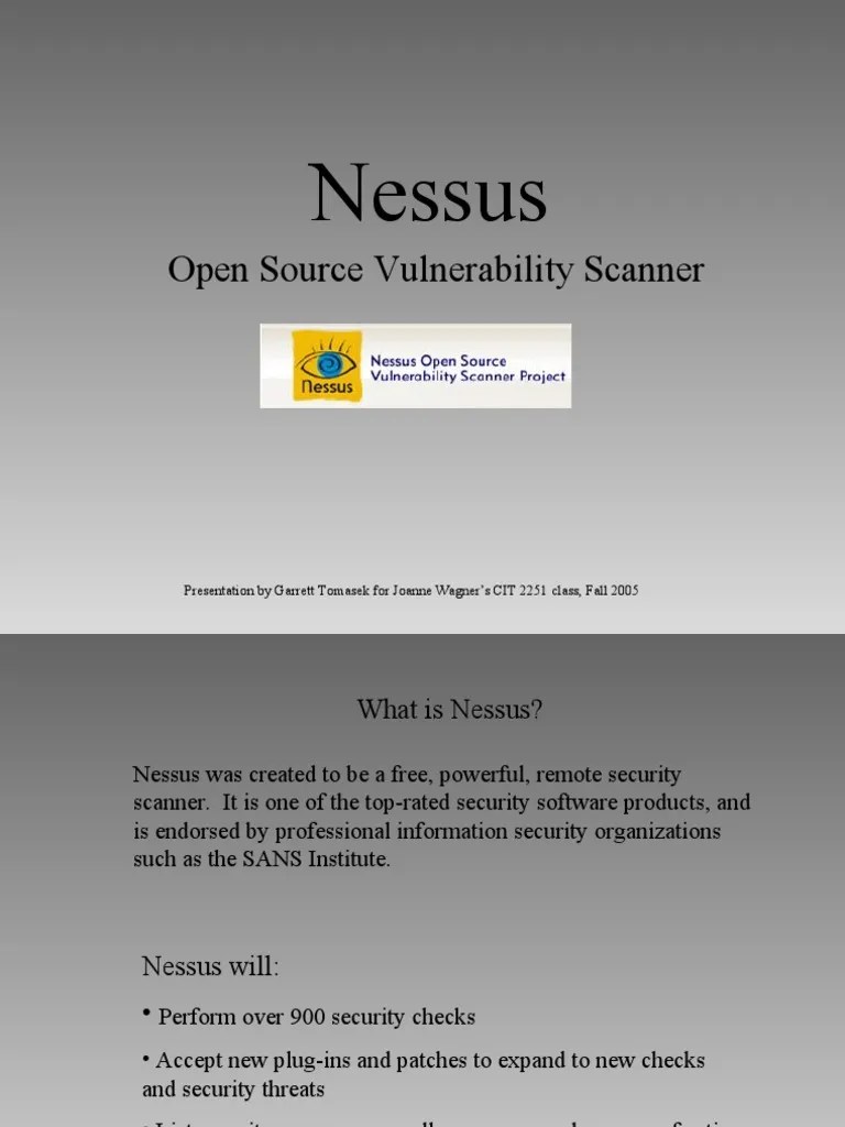 Open Source Vulnerability Scanner PDF Linux Operating System