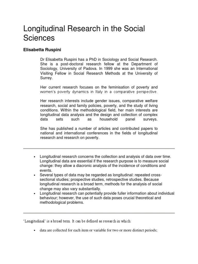 Longitudinal Research in the Social Sciences.docx Cohort Study Survey Methodology