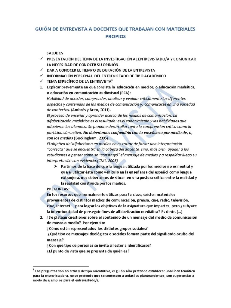 Guión de Entrevista a Docentes Que Trabajan Con Materiales Propios_viernes_25!4!1