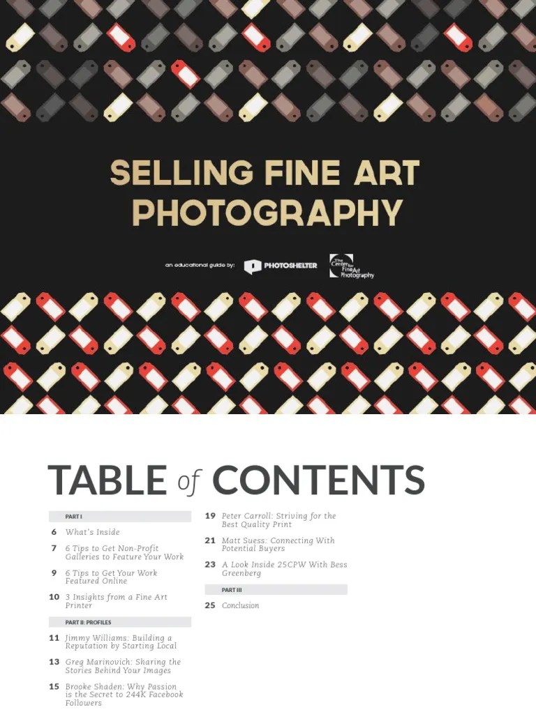 Selling Fine Art Photography PDF Sales Art Museum