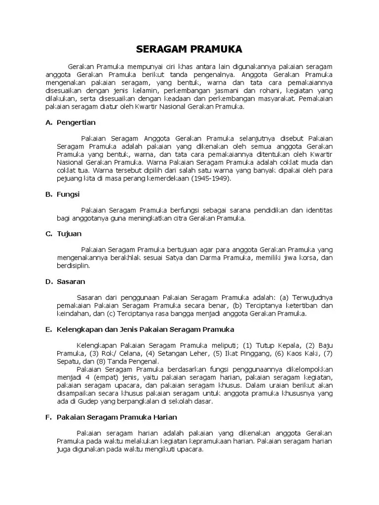 Pakaian Seragam Pramuka | PDF