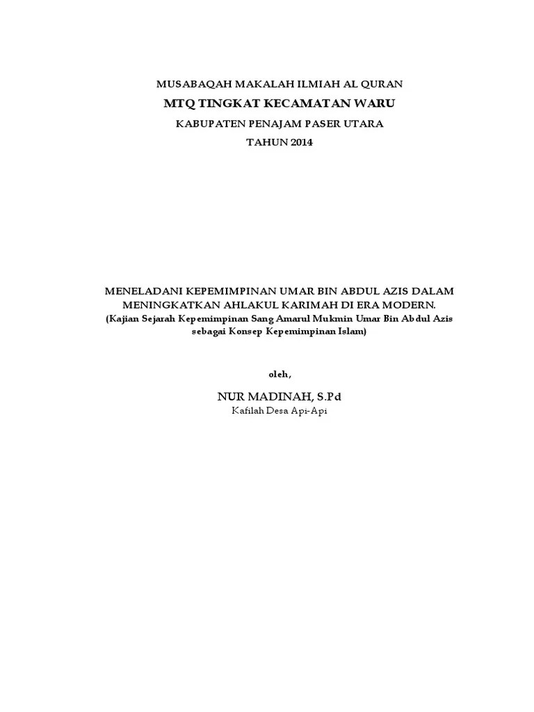 Makalah Umar Bin Abdul Aziz | PDF