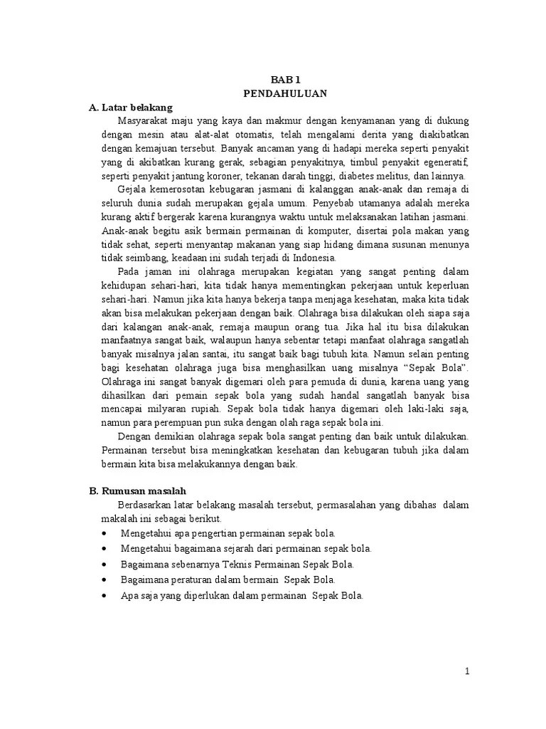 Makalah Sepak Bola | PDF