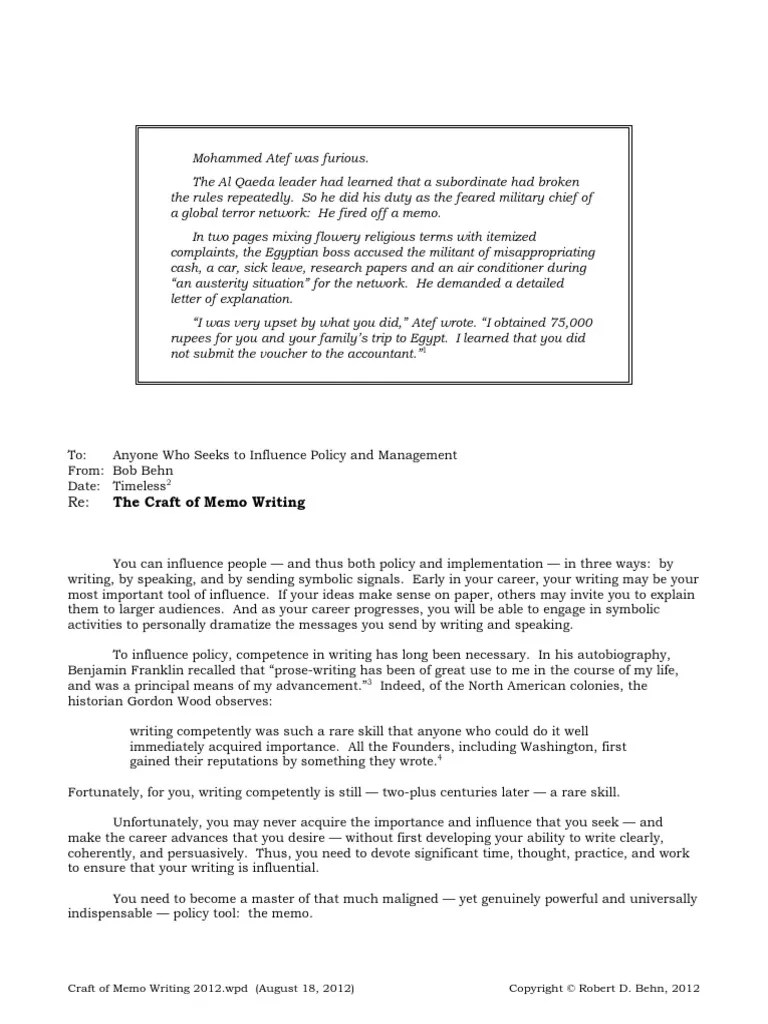 MEMO 2 Chart Memorandum