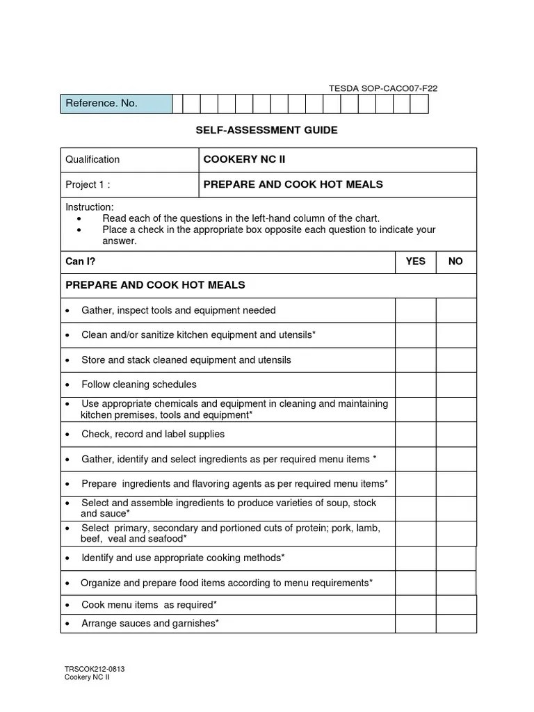Sag Cookery NC II PDF Kitchen Utensil Foods