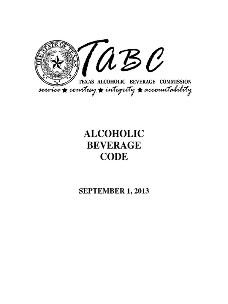 TABC Rules and Regulations PDF Distilled Beverages United States
