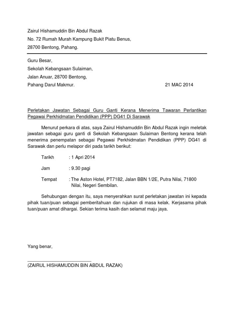 Ini contoh surat berhenti kerja serta merta, notis 24 jam, seminggu, 2 minggu & sebulan. Contoh Surat Berhenti Kerja Notis Seminggu Pdf Contoh Surat Rasmi Berhenti Kerja Bahasa Melayu Dan Bahasa Inggeris Diharapkan Pihak Tuan Dapat Mempertimbangkan Notis Saya Ini Dan Segala Jasa Baik Dan