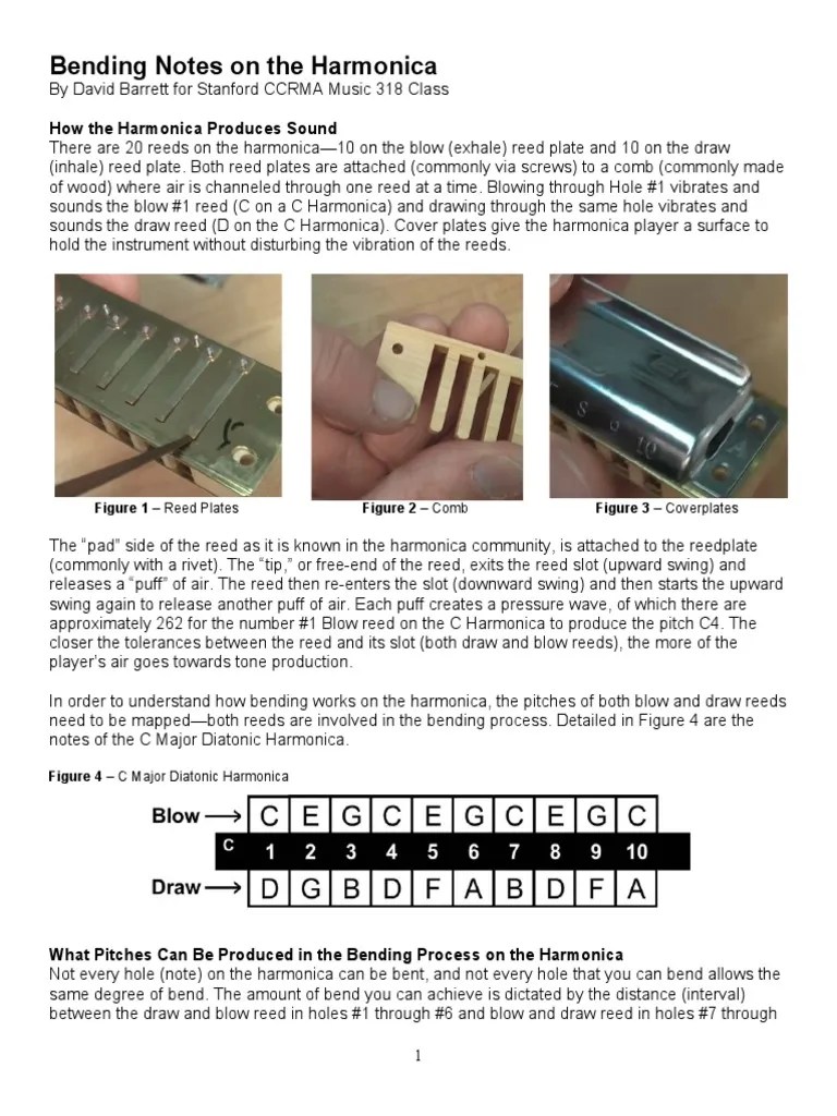 Bending Notes On The Harmonica PDF Harmonica Chord (Music)