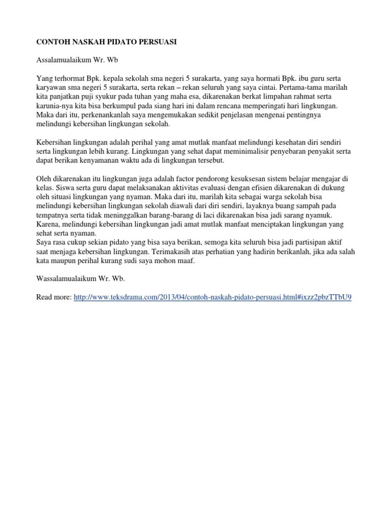 Contoh Teks Persuasif Pidato // Kumpulan Contoh Terbaru