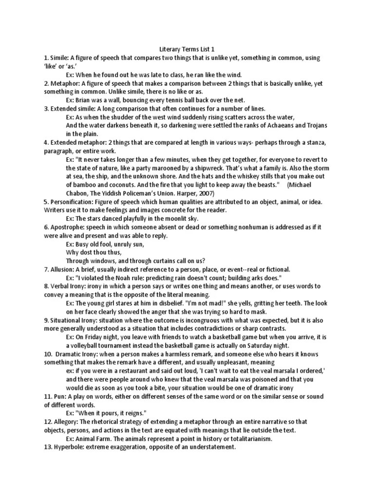 Literary Terms Irony Linguistics