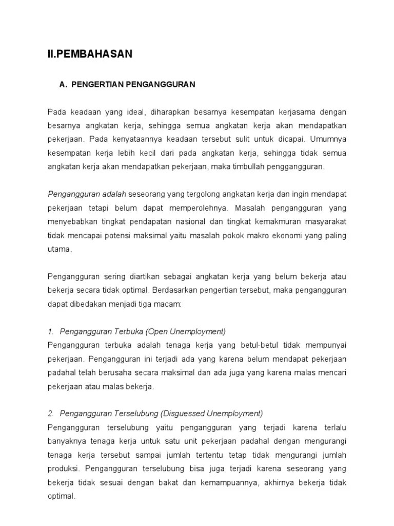 Pembahasan Pengangguran | PDF