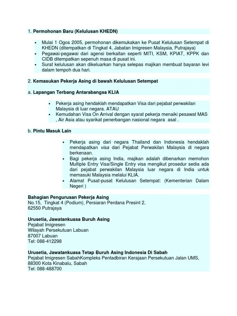 Contoh Surat Permohonan Pekerja Asing