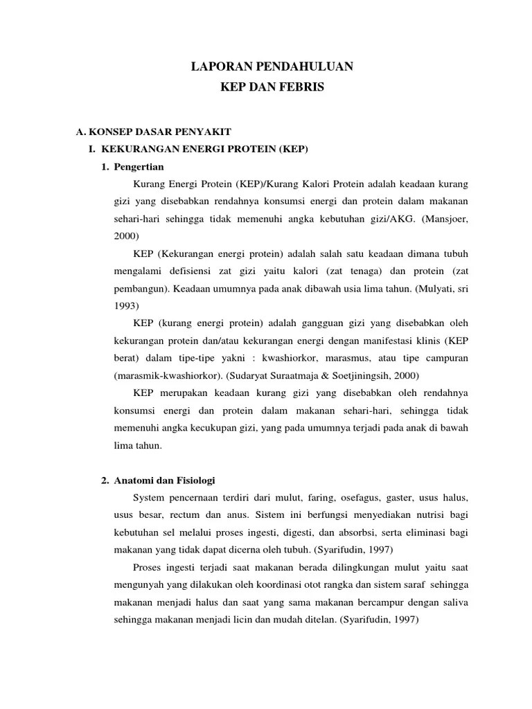 Laporan Pendahuluan Kep Dan Febris A. Konsep Dasar Penyakit I