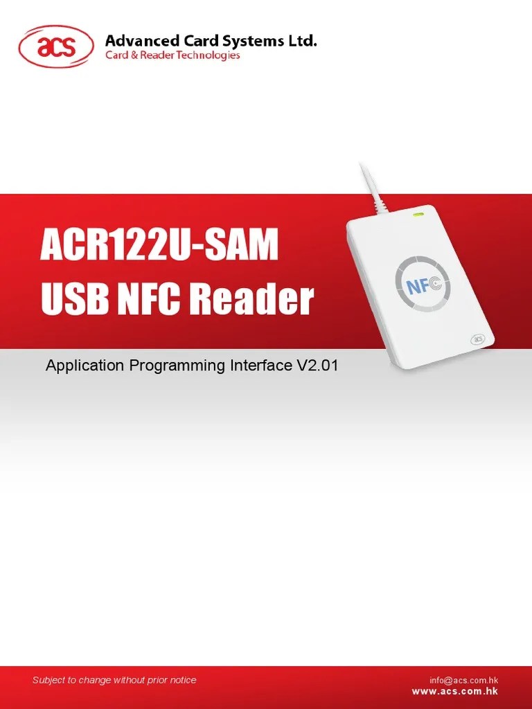 NFC Reader ACR122U API Guide Near Field Communication Radio