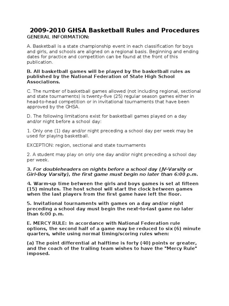 GHSA Rules and Procedures 2009 Broadcasting Leisure