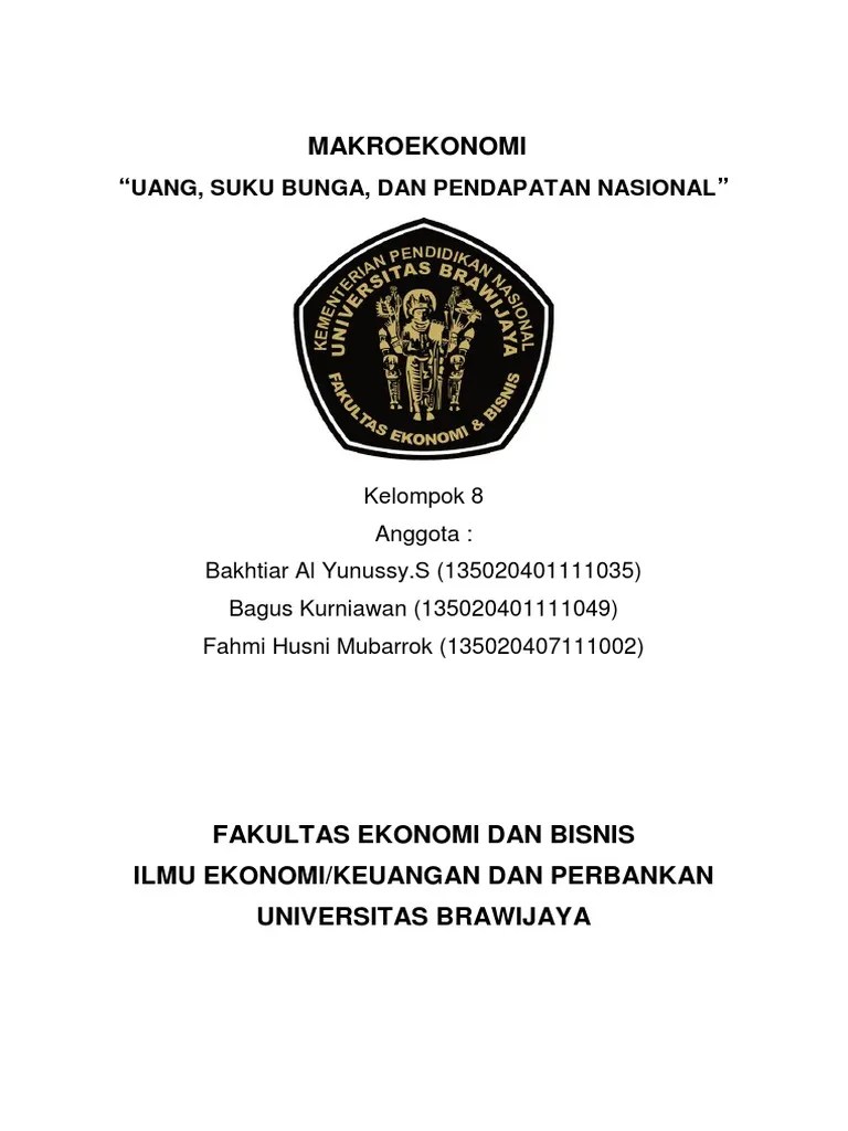 Makalah Makro(uang, suku bunga dan pendapatan nasional)