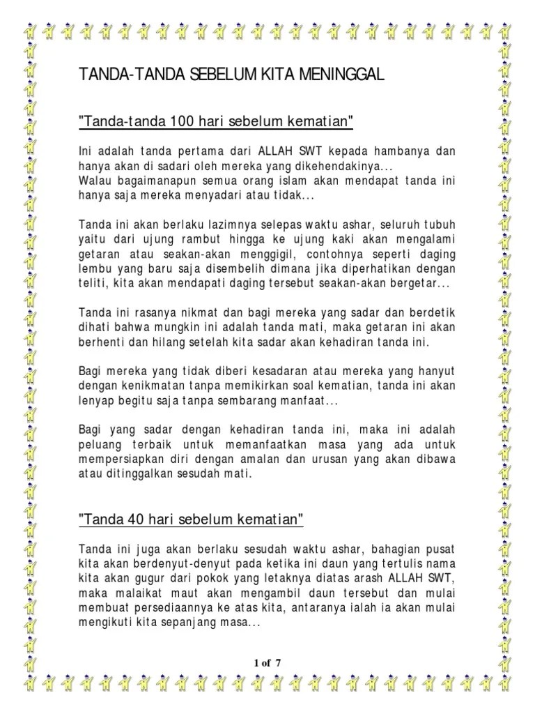 Tanda Tanda Maut Menjemput | PDF