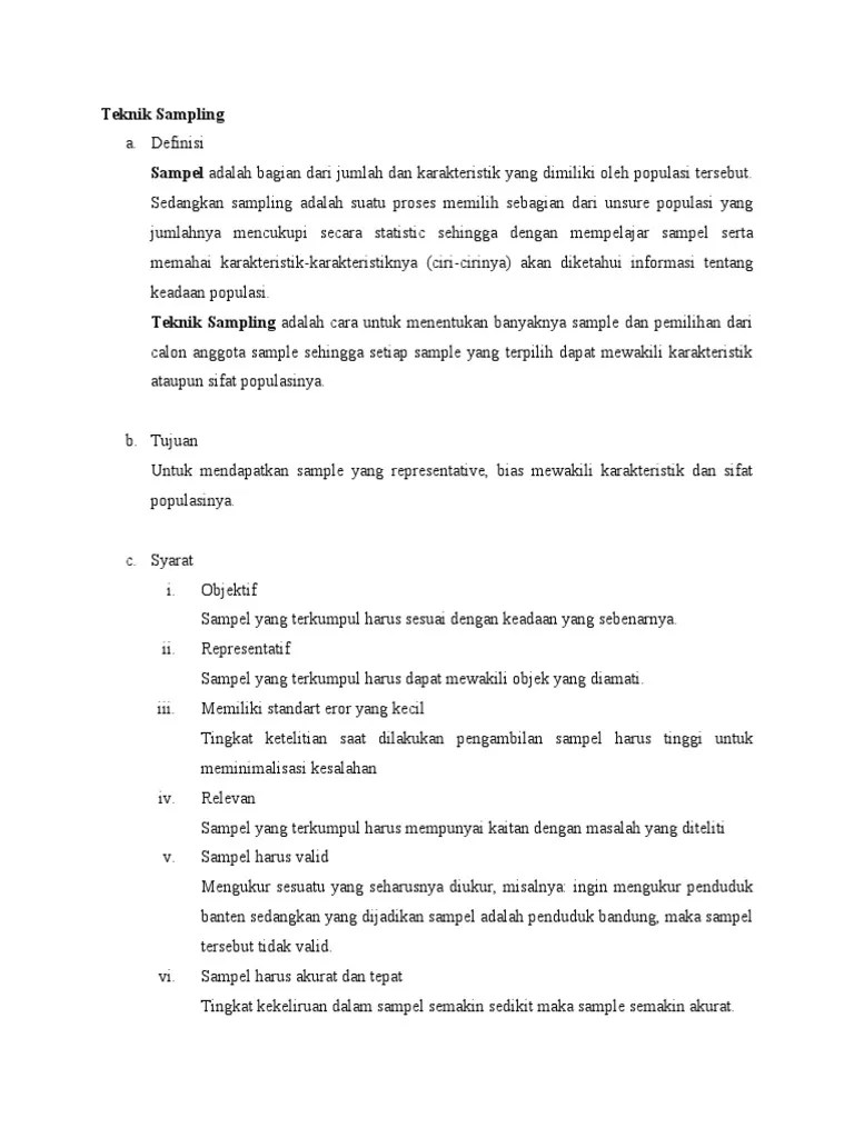 Teknik Sampling